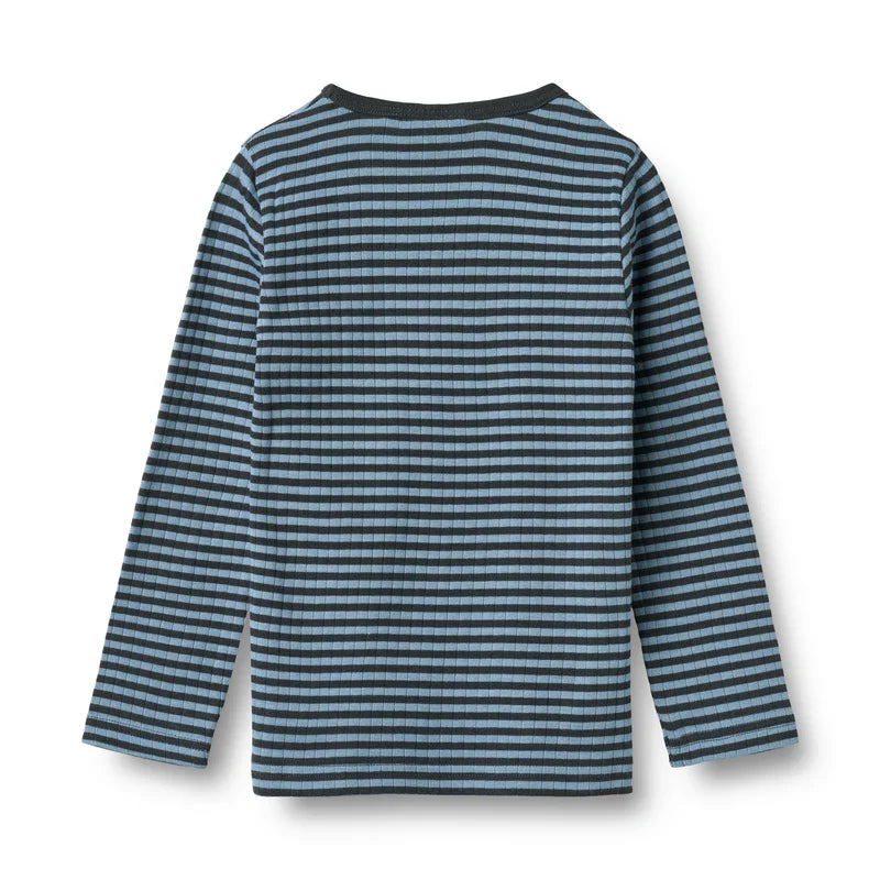 Long Sleeve T-shirt Stig | Bright Blue Stripe | Wheat Kids