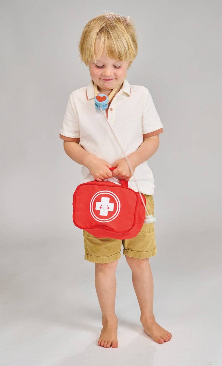 Mentari Toys Wooden My First Aid Kit - Pretend Play Doctor Set - Ages 3+