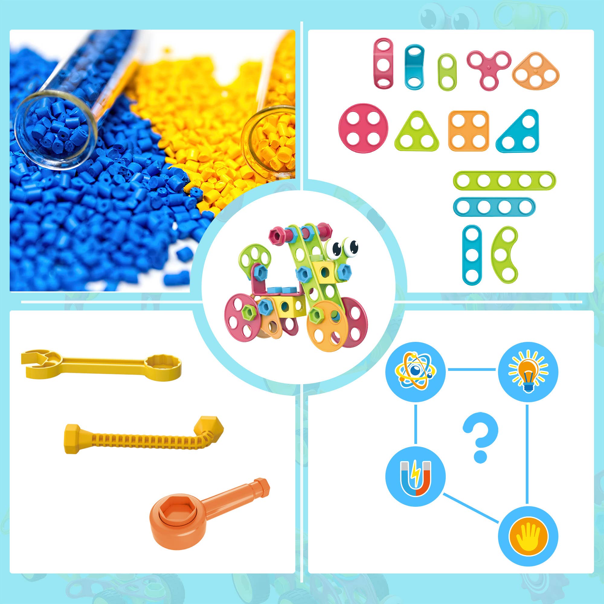 PicassoTiles - PicassoTiles 115pc Engineering Construction Set - Ages 3+