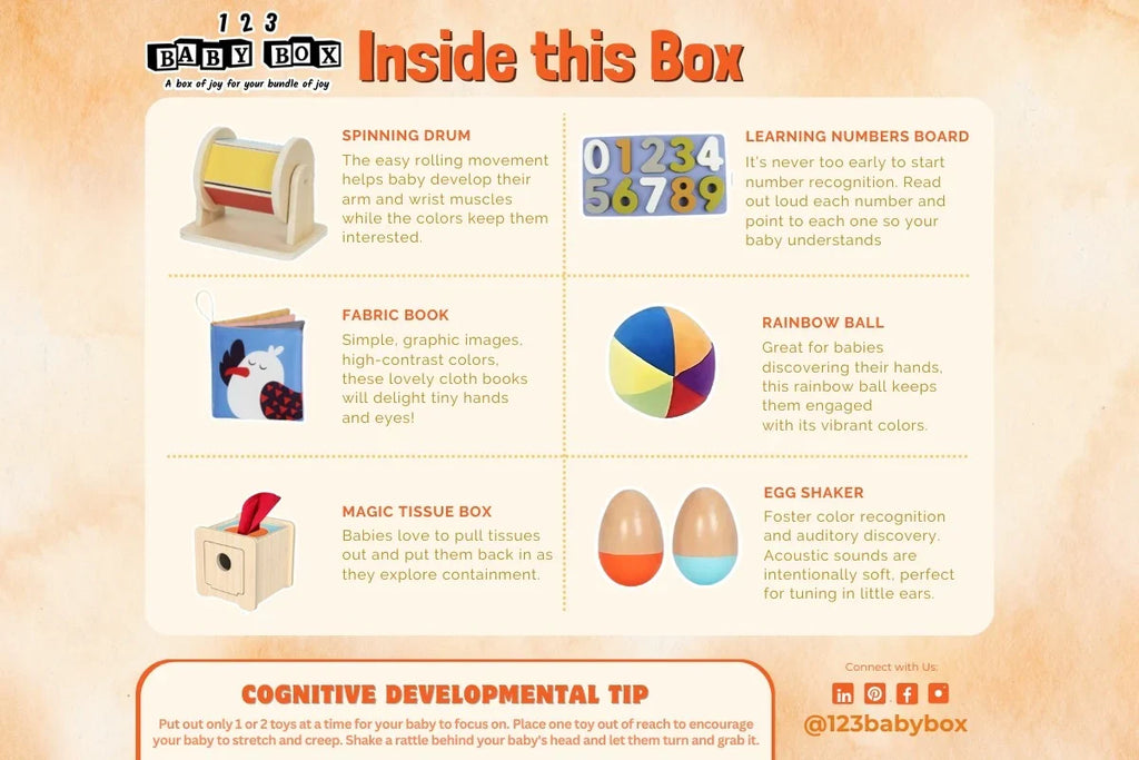 123 Baby Box Montessori Educational Box - Ages 5–6 Months