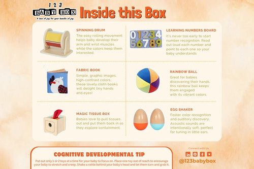 123 Baby Box Montessori Educational Box - Ages 5–6 Months