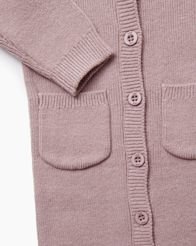 Chunk Long Sleeve Ribbed Jumpsuit | Rose Ash | 7AM