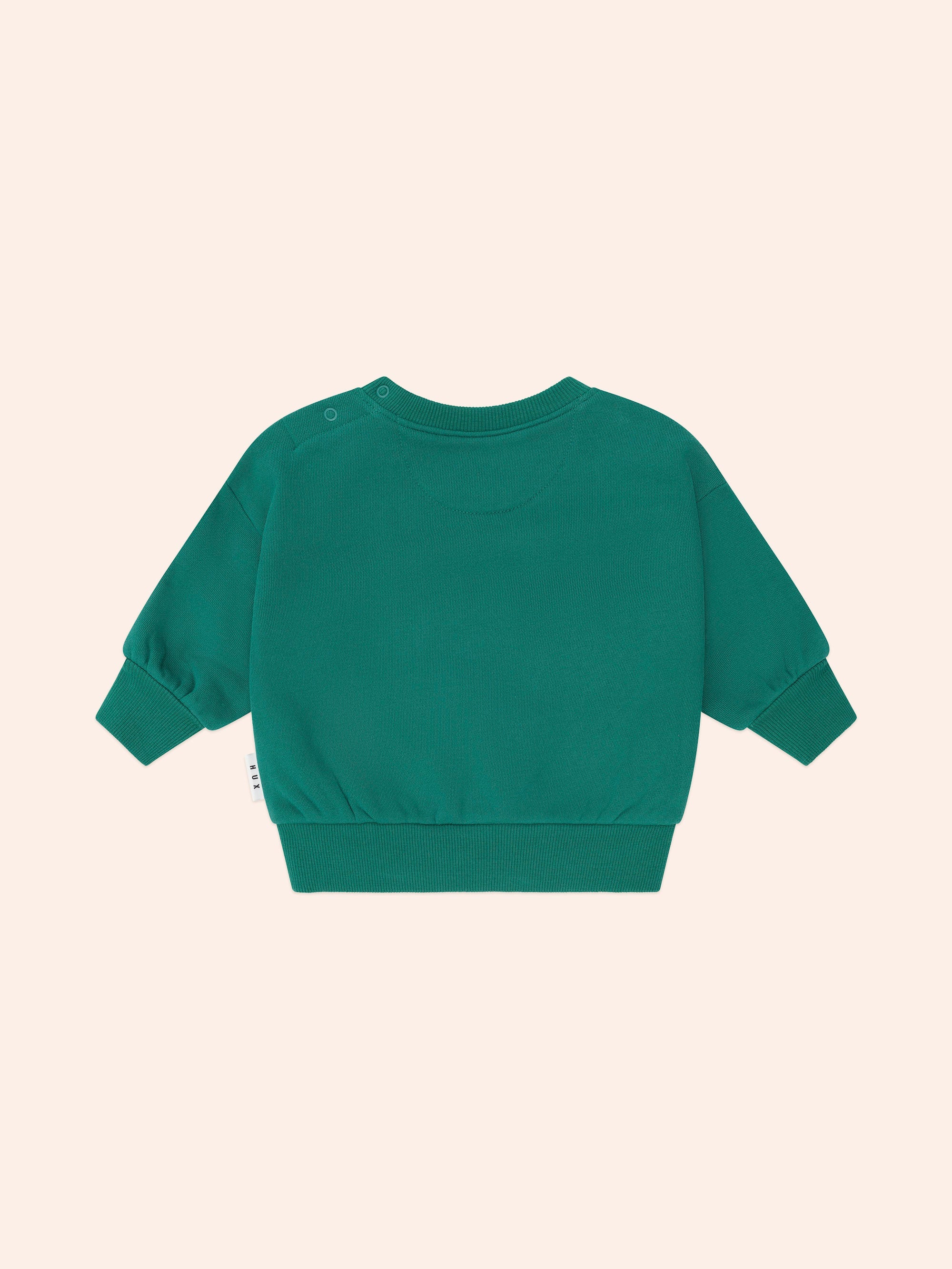 Racer Stripe Sweatshirt | Emerald | Huxbaby