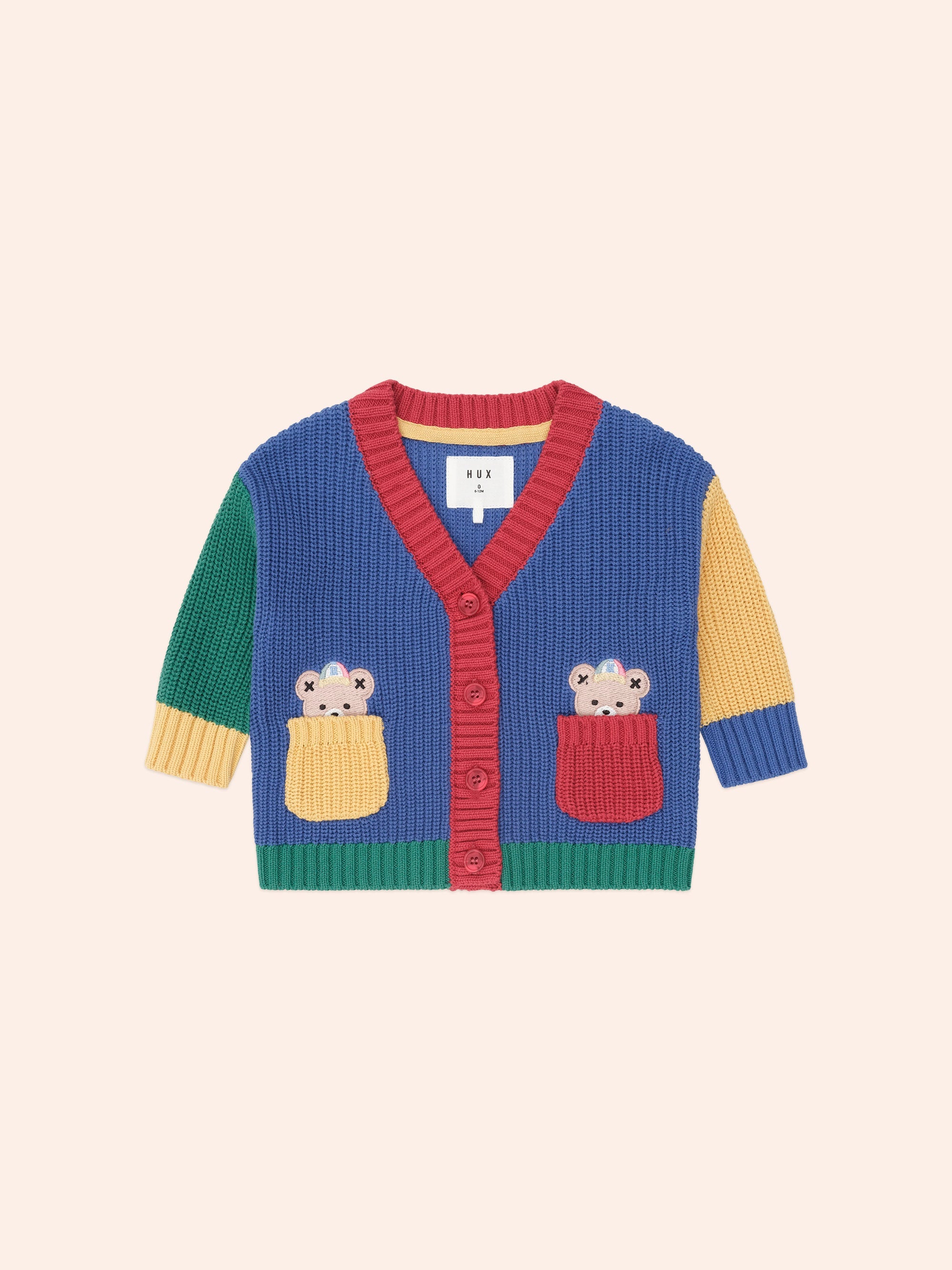 Colour Block Varsity Cardigan | Multi | Huxbaby