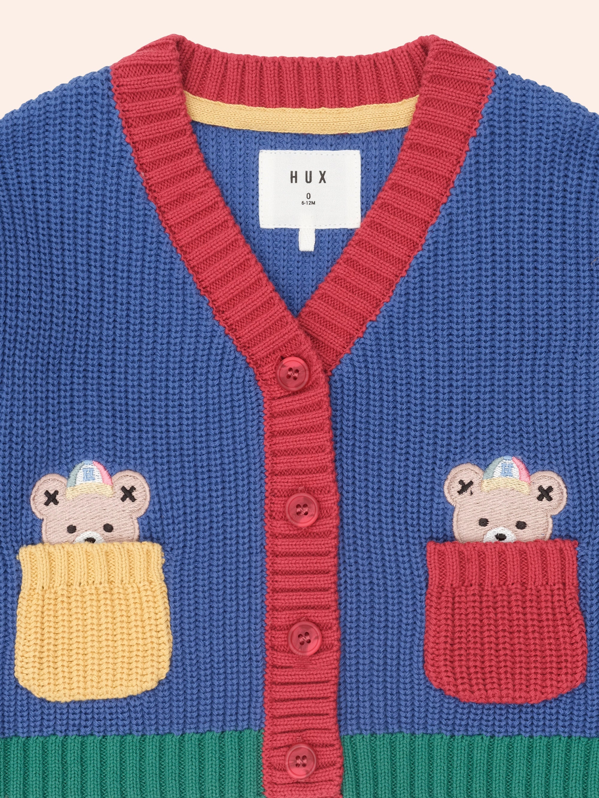 Colour Block Varsity Cardigan | Multi | Huxbaby