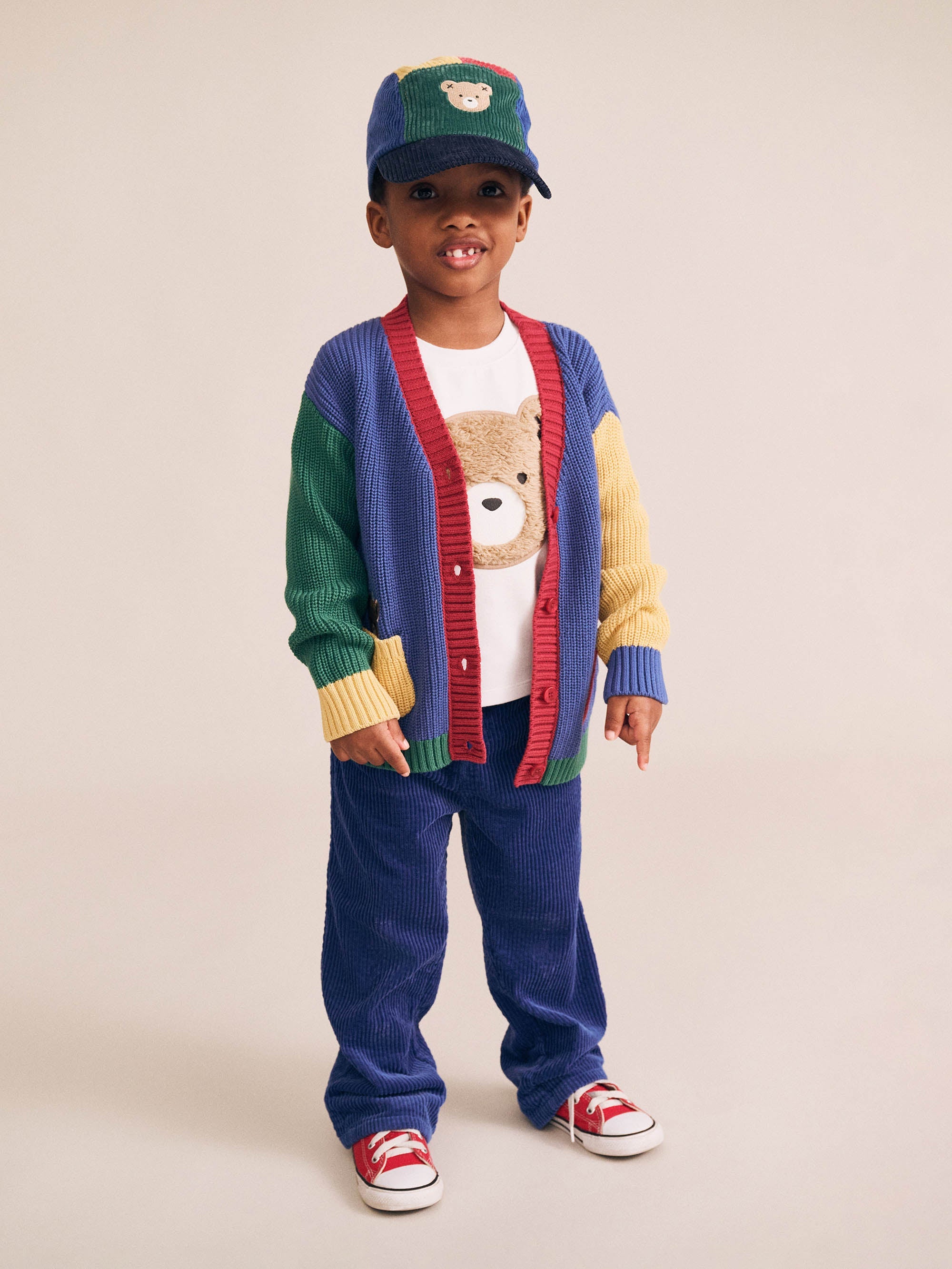 Colour Block Varsity Cardigan | Multi | Huxbaby