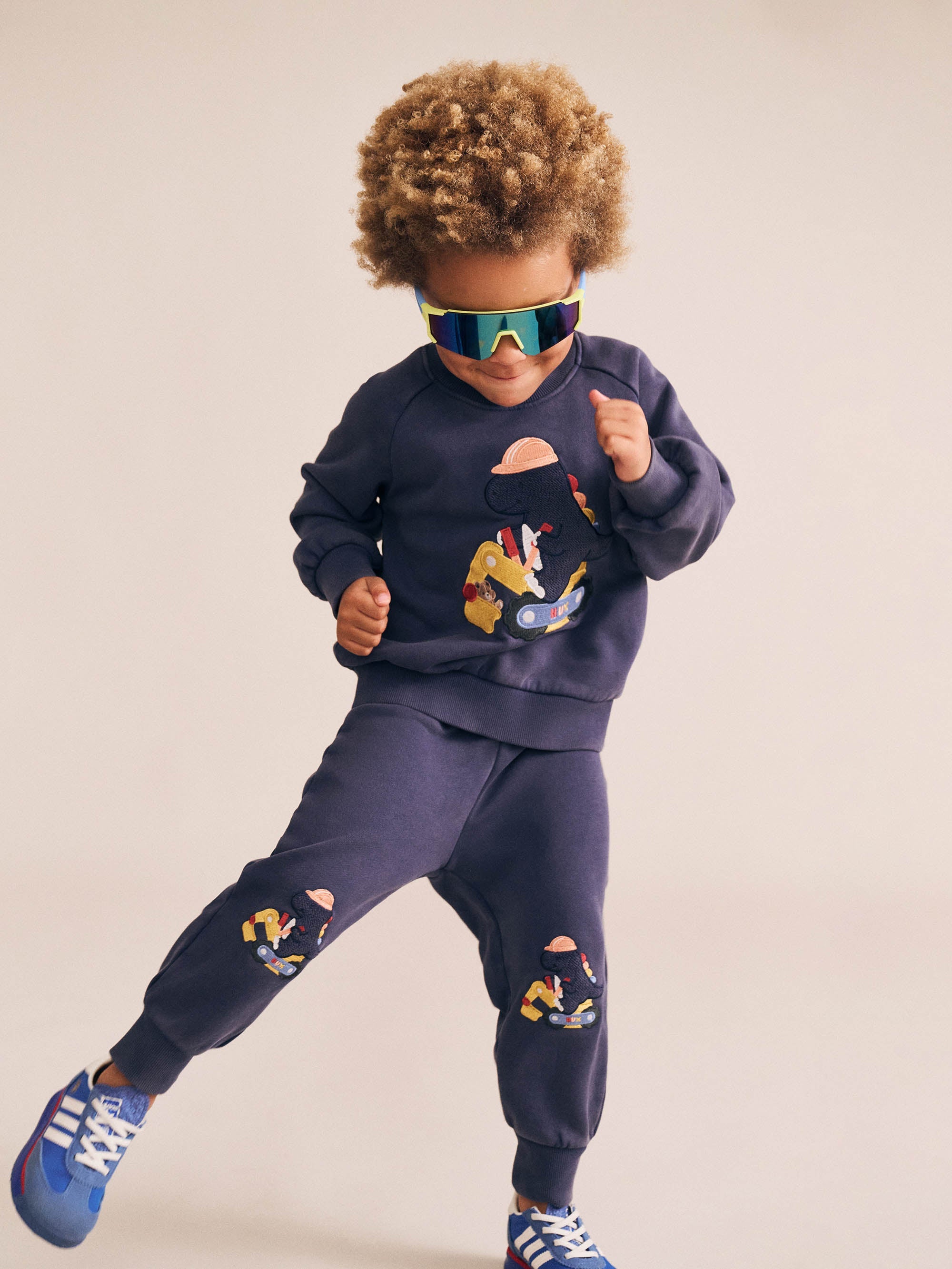 Tradie Dino Trackpant | Washed Navy | Huxbaby
