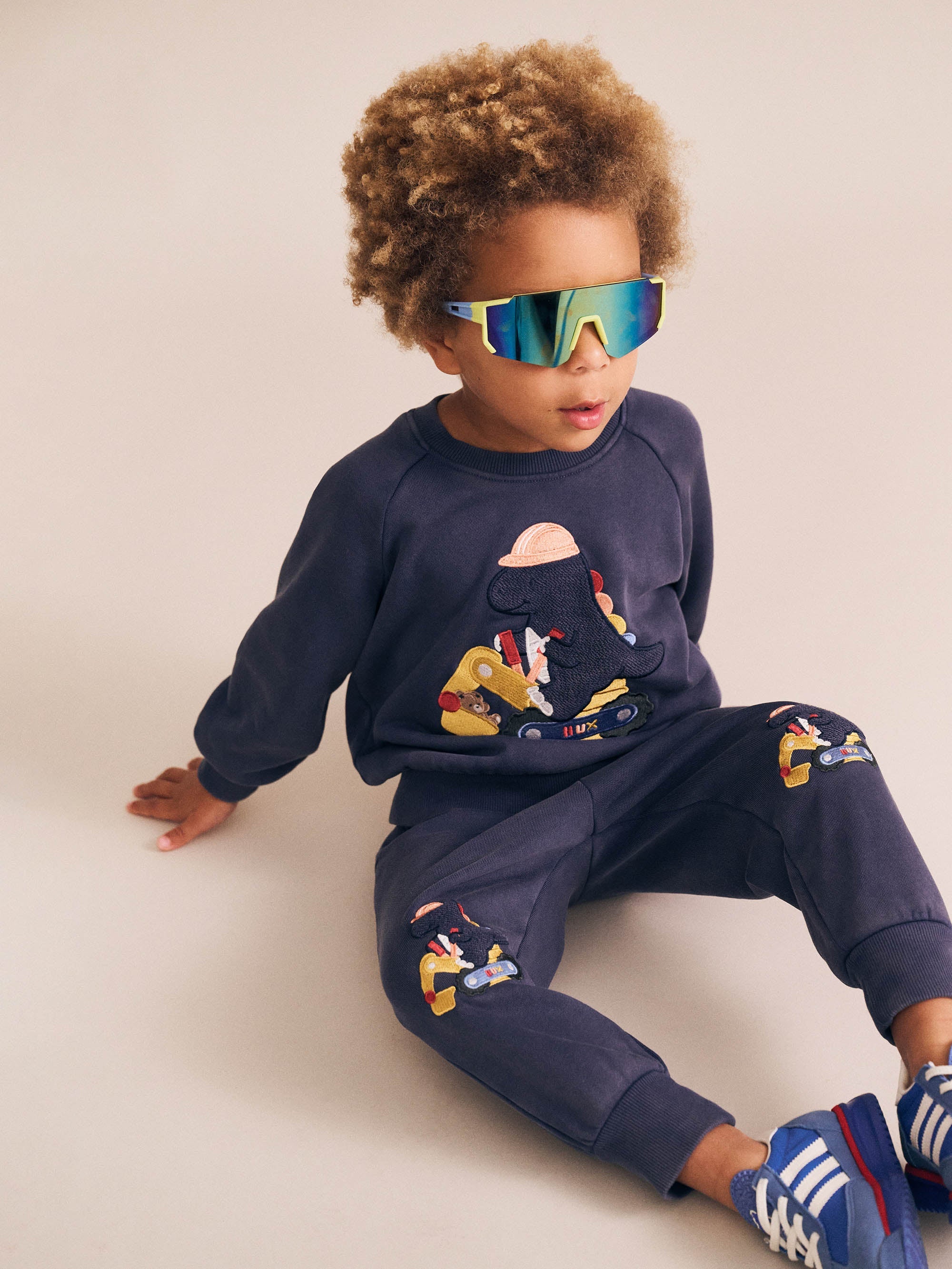 Tradie Dino Trackpant | Washed Navy | Huxbaby