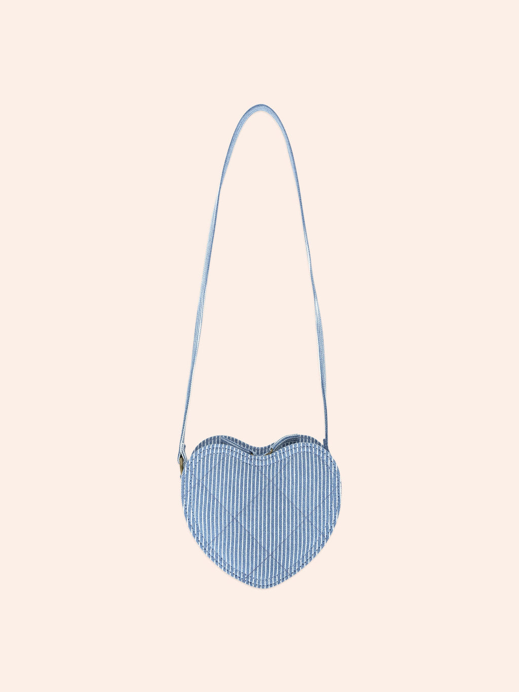 Bow Heart Handbag | Blue Stripe | Huxbaby
