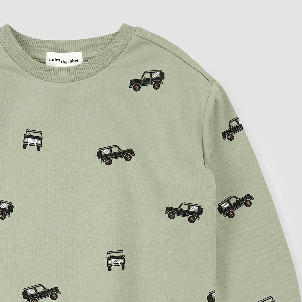 Off Roading Print on Sage Sweatshirt | Miles the Label