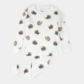 Turkey Print on Off-White Infant PJ Set | Petit Lem