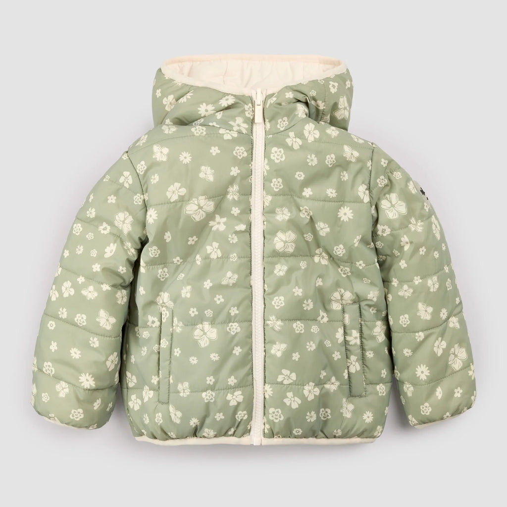 Reversible Jacket | Sage Floral Print on Birch | Miles the Label