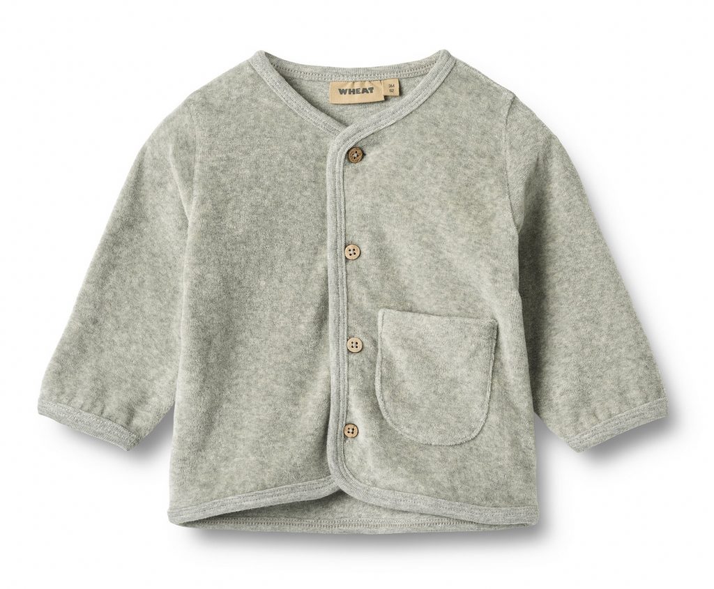 Sweat Cardigan Toto | Melange Grey | Wheat Clothing
