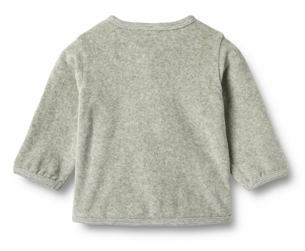 Sweat Cardigan Toto | Melange Grey | Wheat Clothing