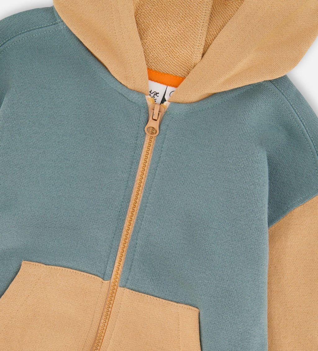 French Terry Hooded Sweatshirt | Mint | Deux Par Deux