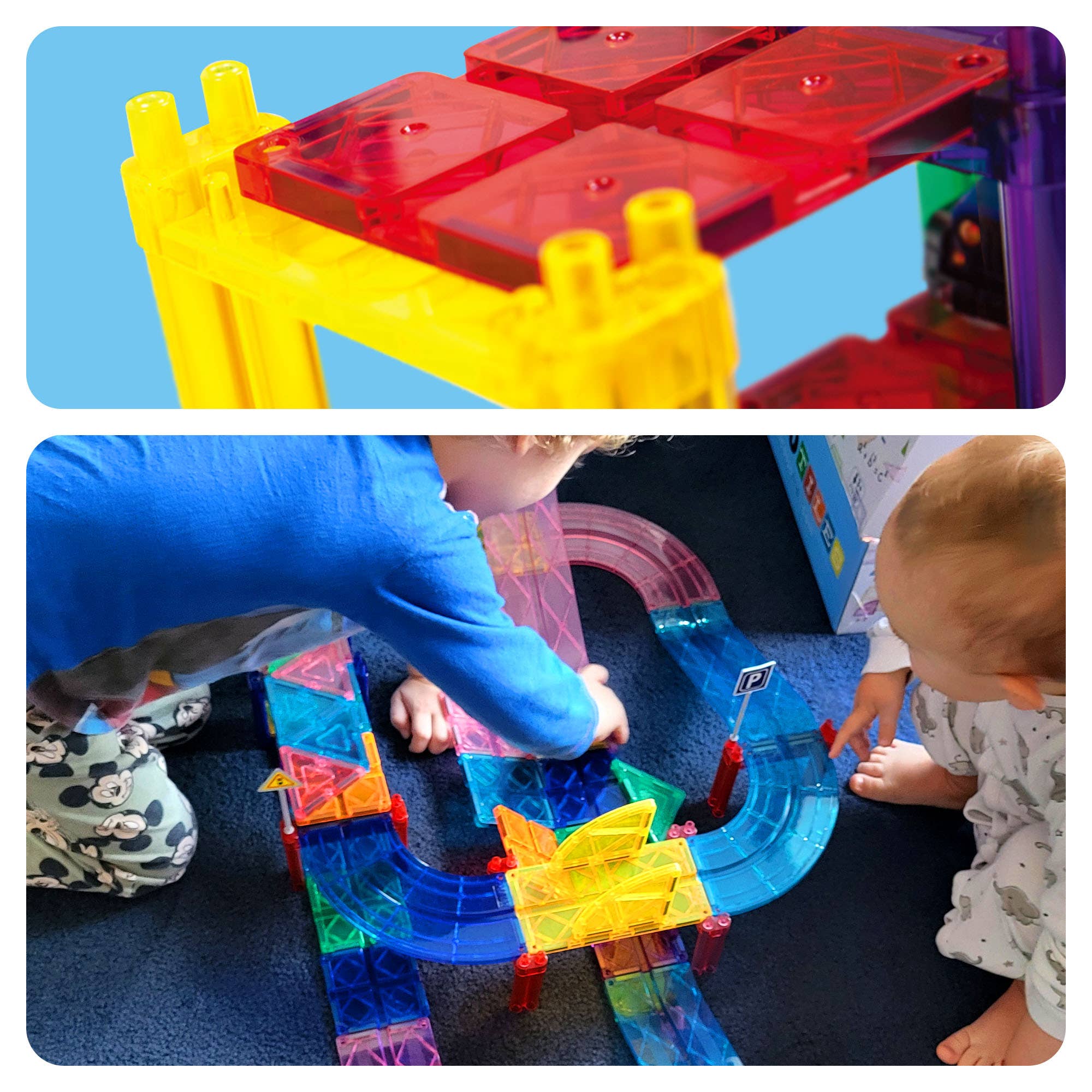 PicassoTiles 30pc Magnetic Race Track Building Set - Ages 3+